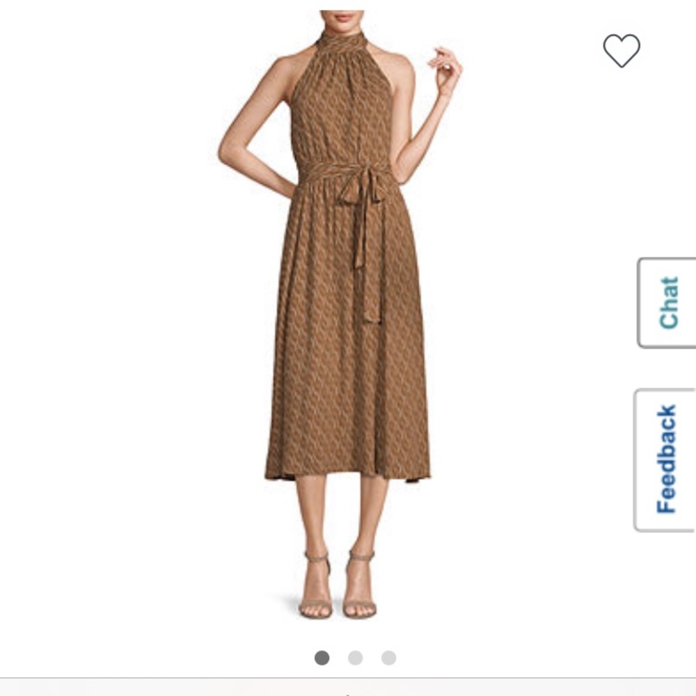 Worthington Sleeveless Geometric Midi A-Line Halter Dress - Picture 6 of 6